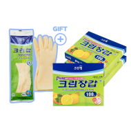 [온라인 전용] 크린장갑 플러스 100매 X3개 + 고무장갑(미니) 증정