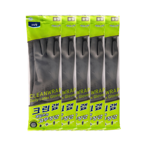 [온라인 전용] 매일쓰는 고무장갑 그레이(중) 5입