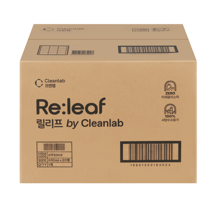 미세플라스틱 제로 Re:leaf 릴리프 생수 무라벨 500ml 20병 제품이미지3